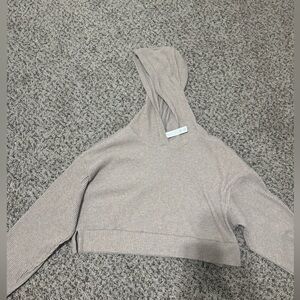 Alo Yoga cropped ribbed hoodie